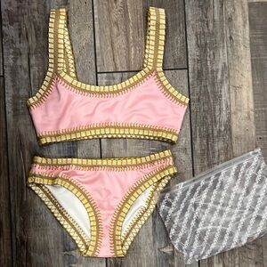 PQ SWIM Pink and Gold Bikini Set